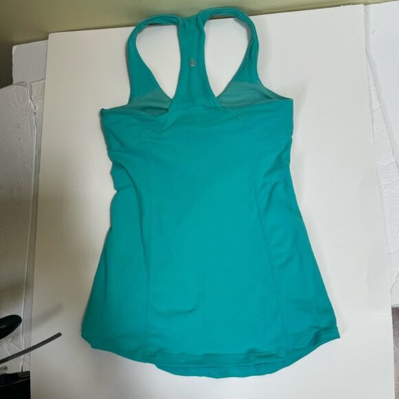 Lululemon Round Neck Tank Racer Swiftly Luon Bra Shelf Top Logo Tiffany Blue 4 - Picture 5 of 14